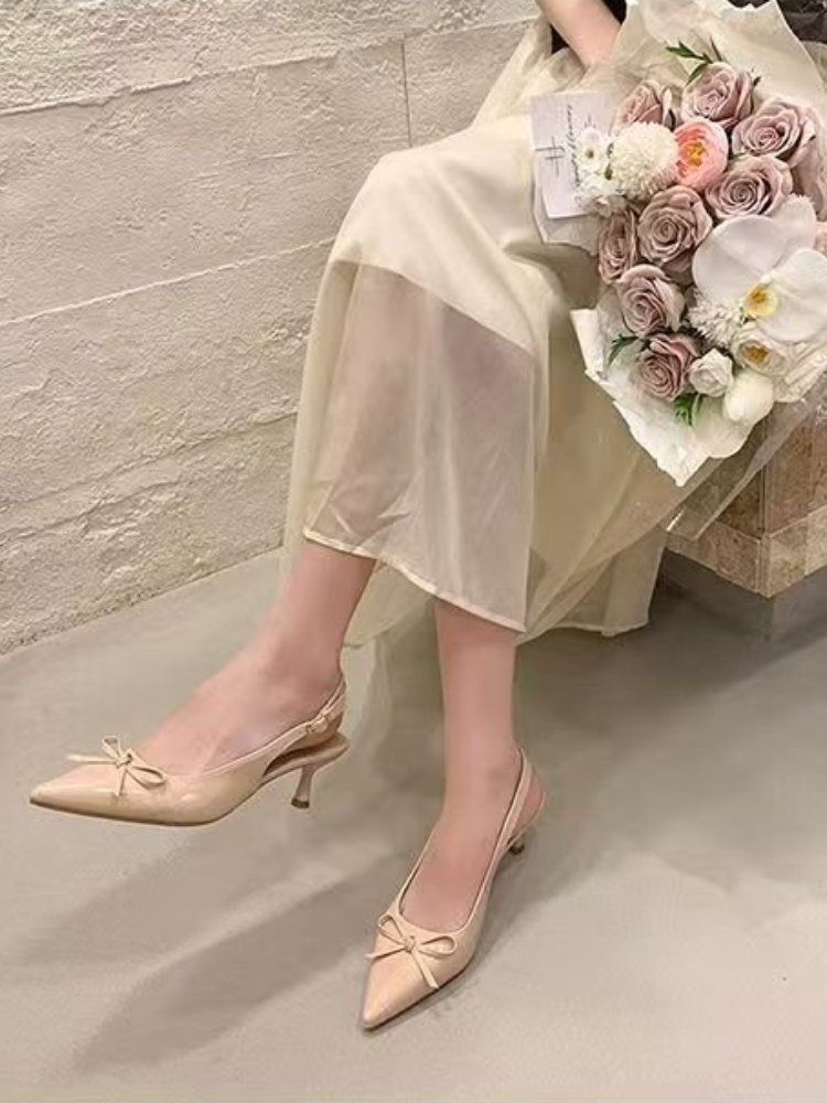 Women Formal Office Wear Shoes - Women Patent Leather Bow Pointed Toe