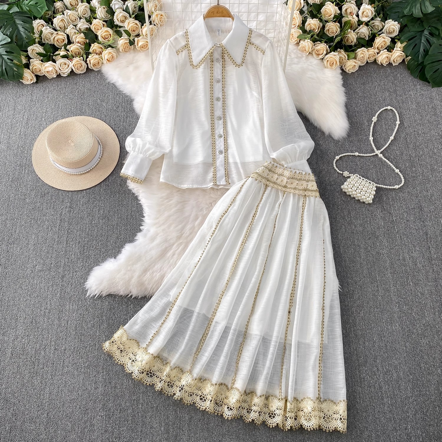 Pencil Skirt Midi - Elegant Shirt Skirt Suit Women Long