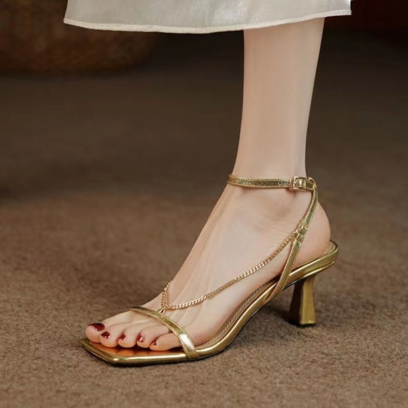 Women Chain Sandals High Heels - Women'S Formal Wear For Wedding avaliação e preço