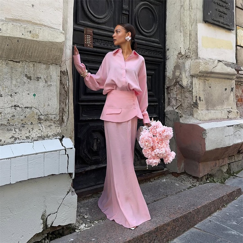 Autumn Pink Black Women Suit S - Women Formal Wear Shirts avaliação e preço