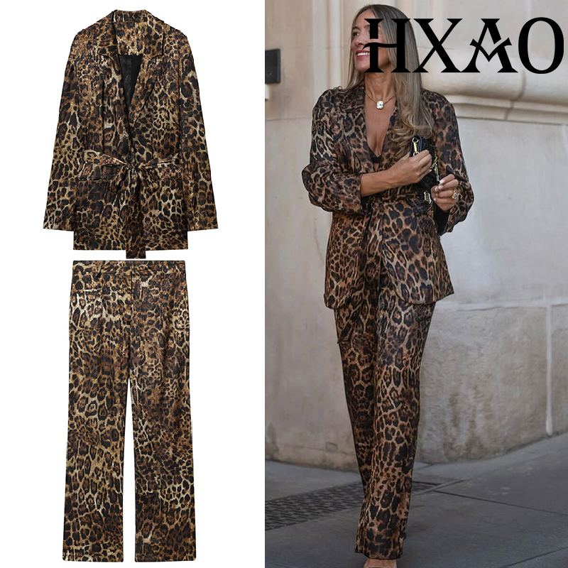 HXAO Leopard Pants Sets 2 Piec - Women'S Formal Wear With Pants avaliação e preço