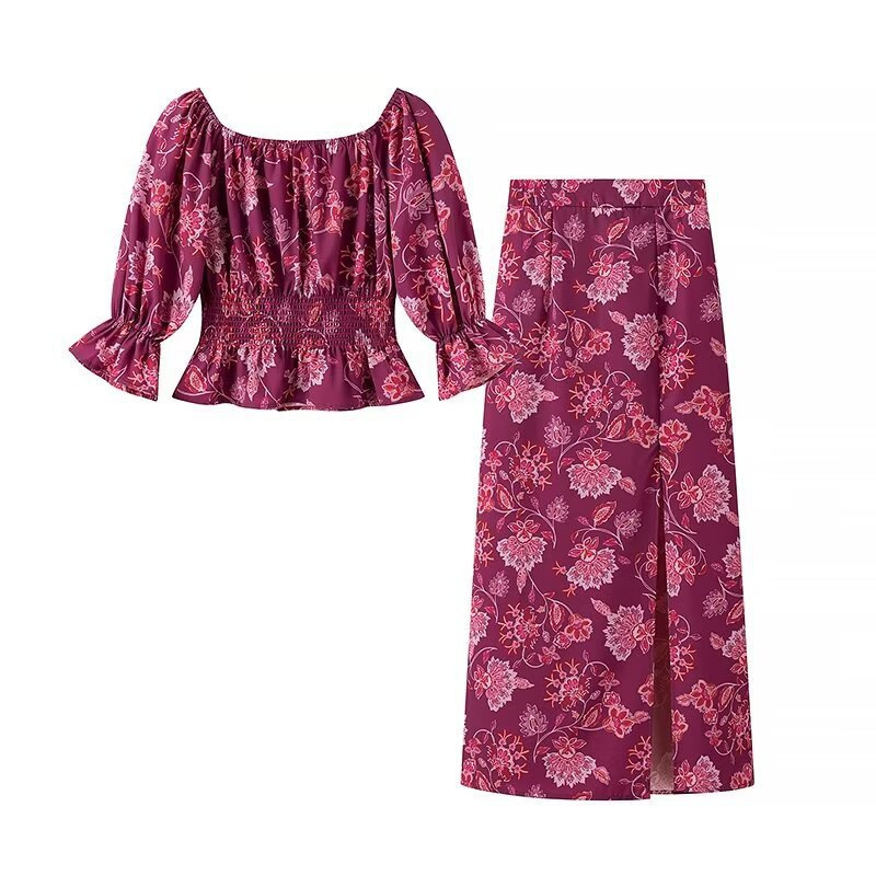 Women's Fashion Printed Off-Sh - Pencil Skirt Midi avaliação e preço