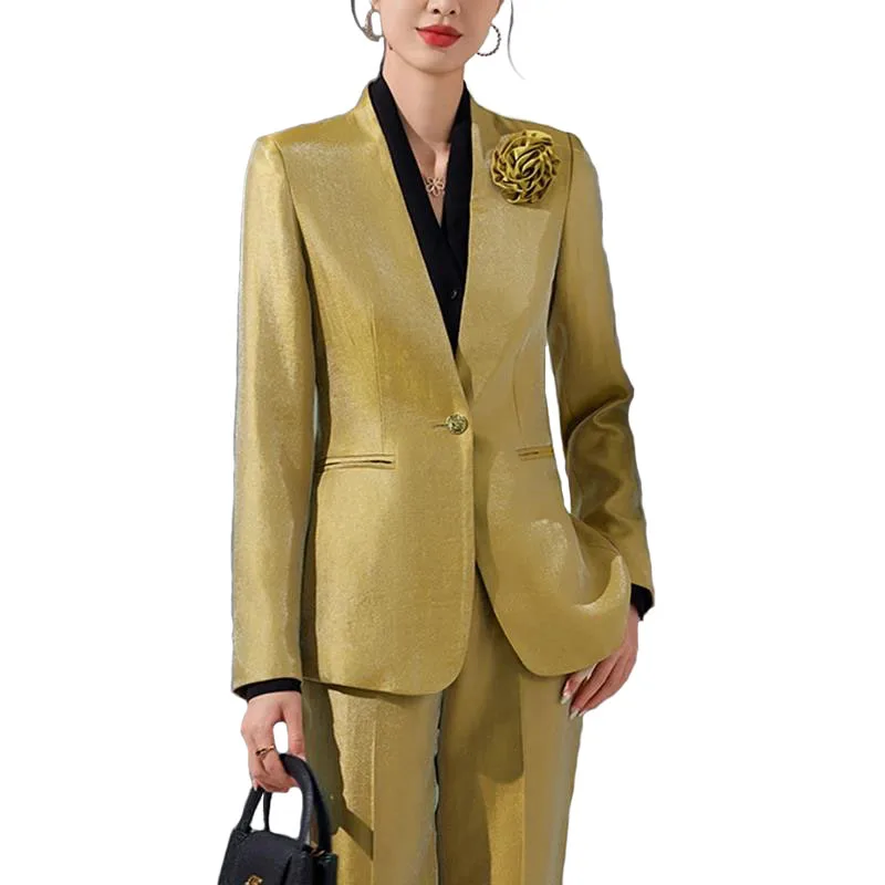 Pop Women Blazer Pants Sets Go - Women Formal Office Wear Tops avaliação e preço