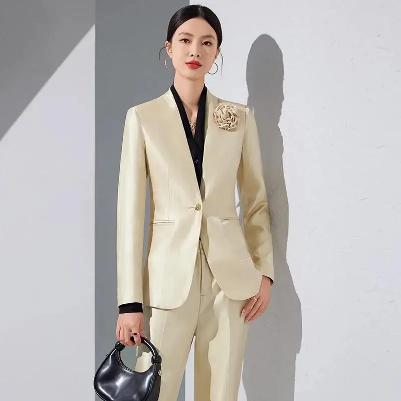Pop Women Blazer Pants Sets Go - Women Formal Office Wear Tops avaliação e preço