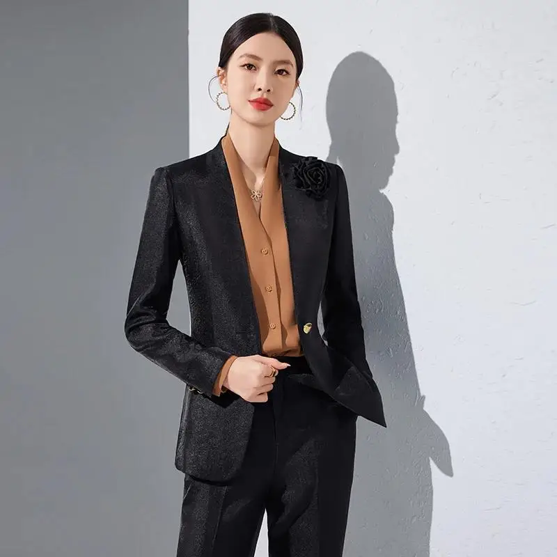 Pop Women Blazer Pants Sets Go - Women Formal Office Wear Tops avaliação e preço