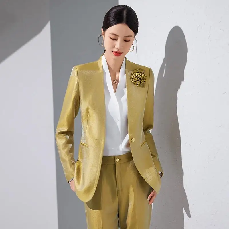 Pop Women Blazer Pants Sets Go - Women Formal Office Wear Tops avaliação e preço