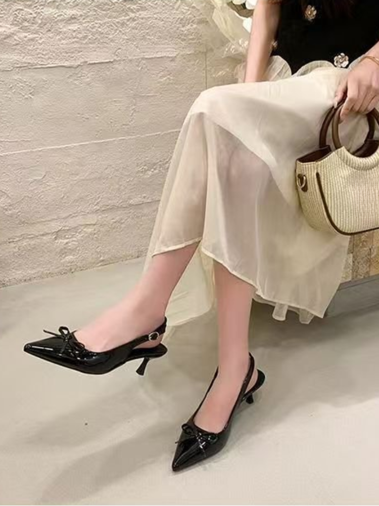 Women Patent Leather Bow Point - Women Formal Office Wear Shoes avaliação e preço