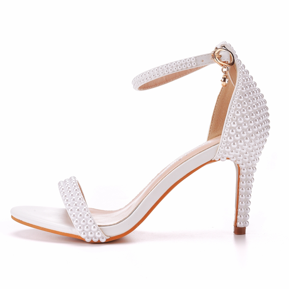 Pearls Stiletto Heels Sandals  - Women'S Formal Wear For Wedding avaliação e preço