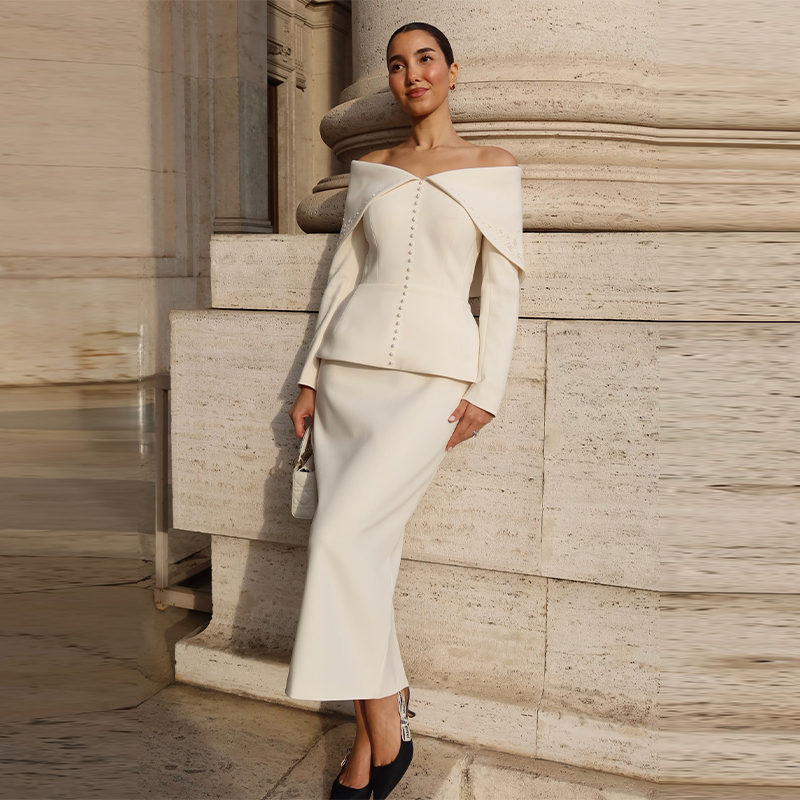 Elegant French White Peplum Tw - Women Formal Office Wear Tops avaliação e preço