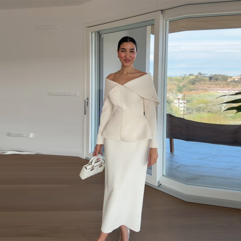 Elegant French White Peplum Tw - Women Formal Office Wear Tops avaliação e preço
