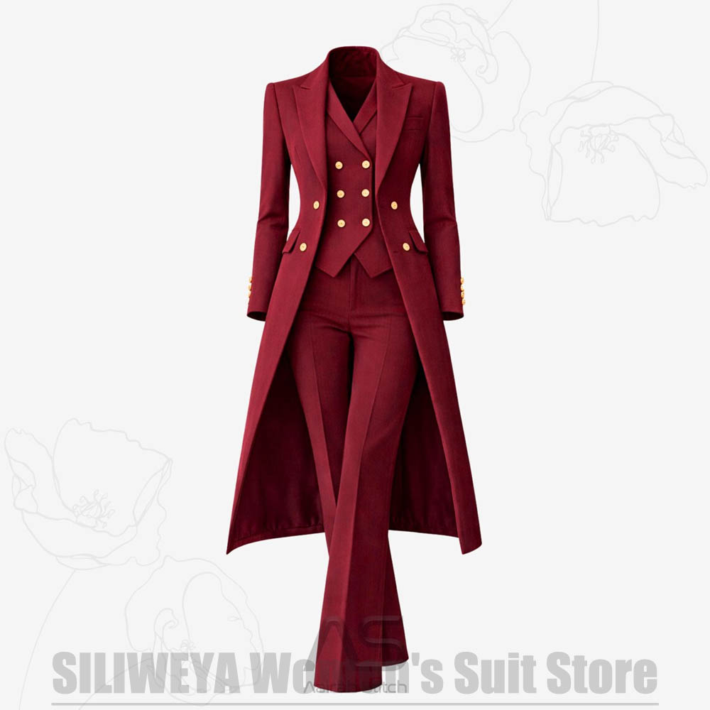 Women's Suit 3 Piece Double Br - Women'S Formal Wear With Pants avaliação e preço