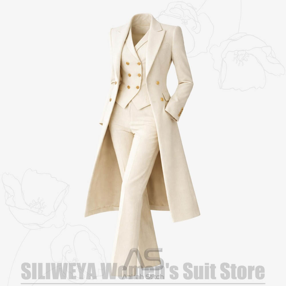 Women's Suit 3 Piece Double Br - Women'S Formal Wear With Pants avaliação e preço