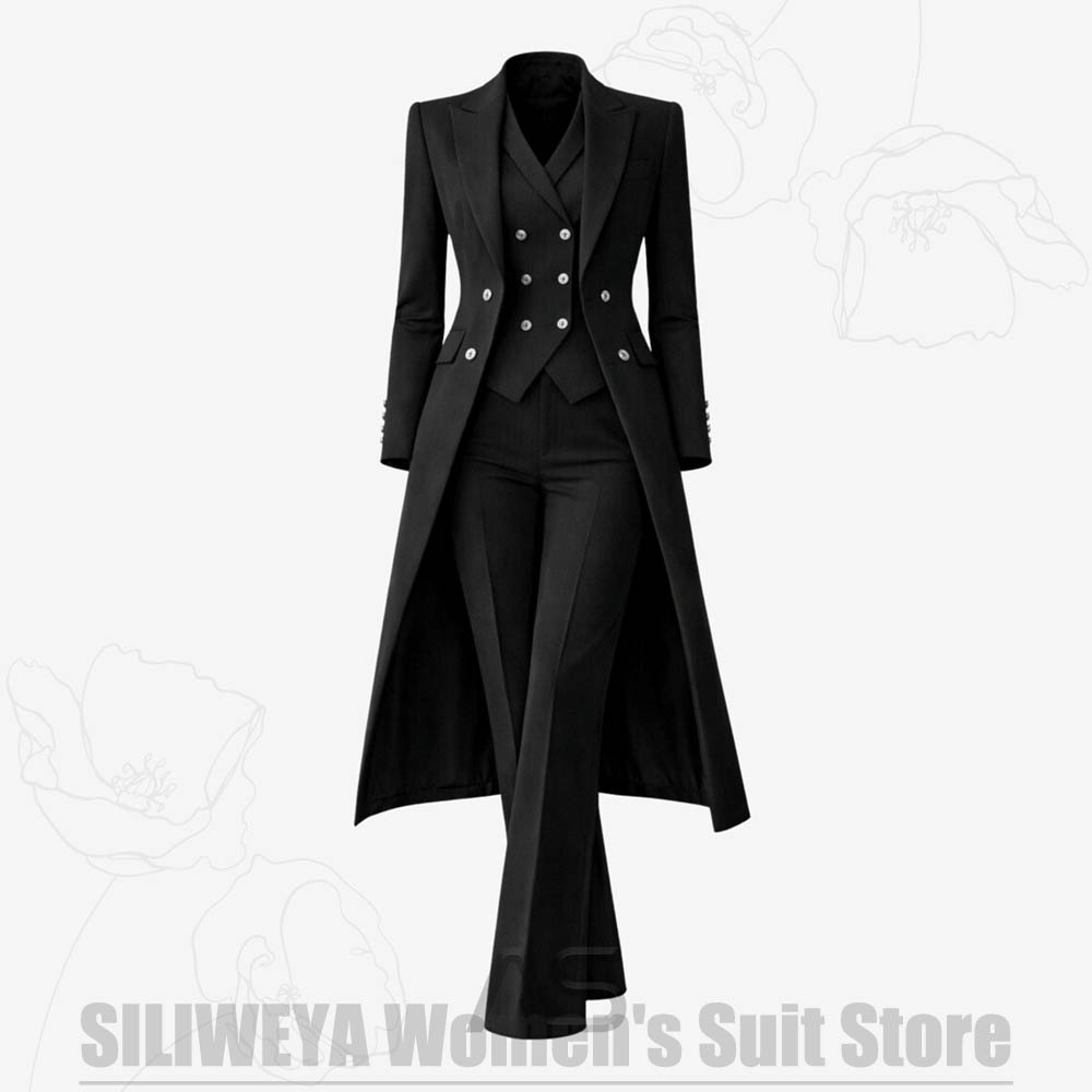 Women's Suit 3 Piece Double Br - Women'S Formal Wear With Pants avaliação e preço