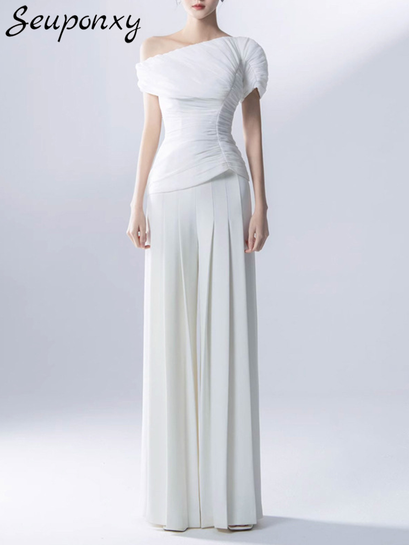 High Quality Summer New White  - Women'S Formal Wear With Pants avaliação e preço
