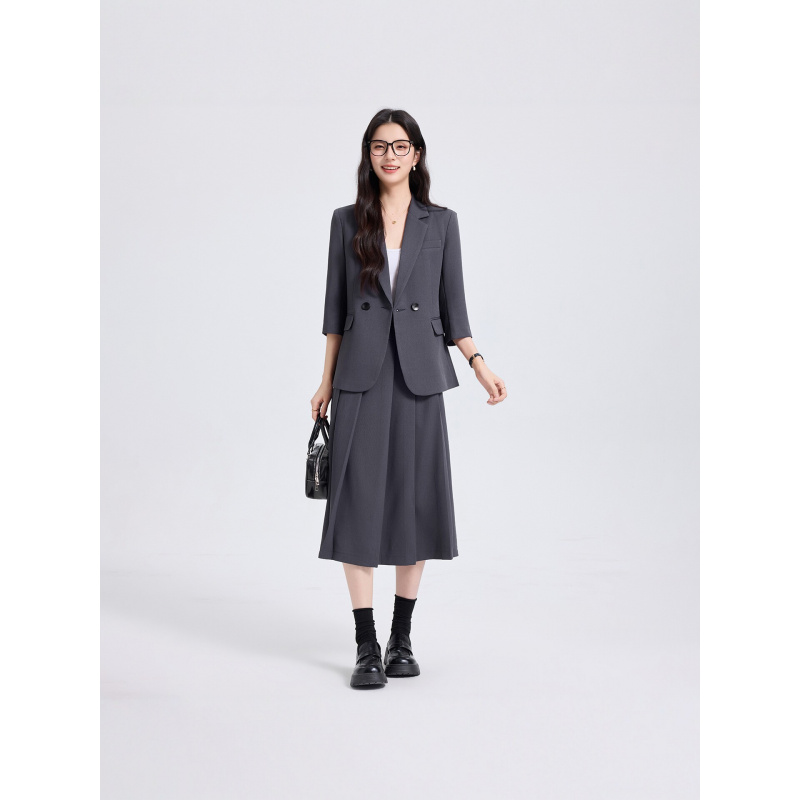 Navy Blue Women's Suit Set for - Women Formal Wear Shirts avaliação e preço