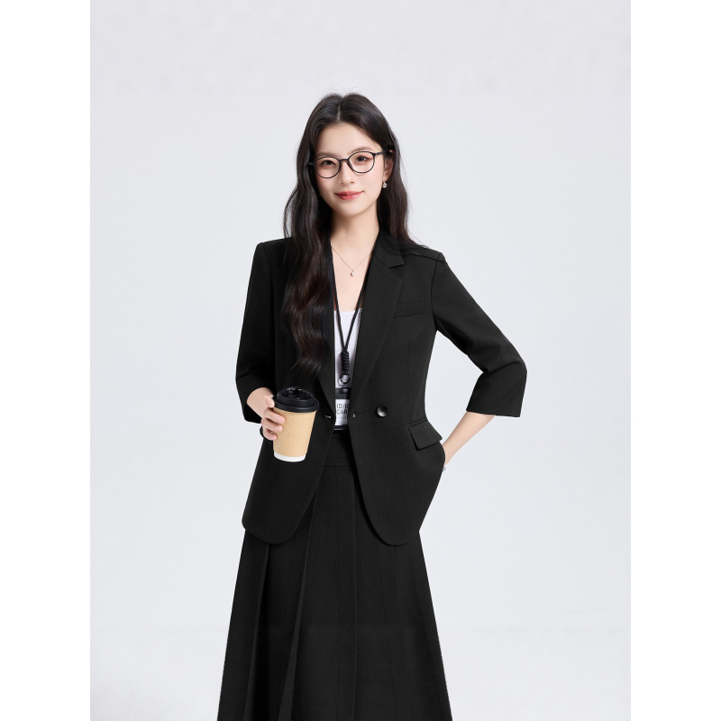 Navy Blue Women's Suit Set for - Women Formal Wear Shirts avaliação e preço
