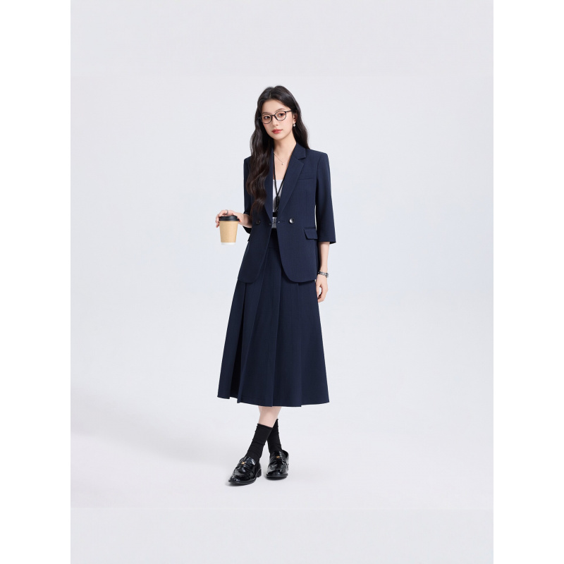 Navy Blue Women's Suit Set for - Women Formal Wear Shirts avaliação e preço