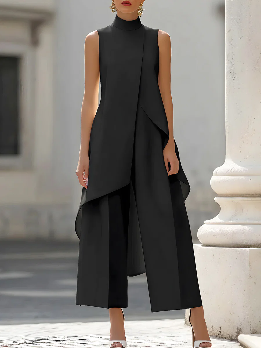 Sleeveless High Neck Asymmetri - Women'S Formal Wear With Pants avaliação e preço