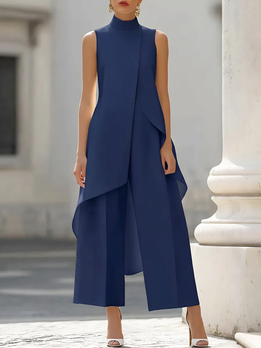 Sleeveless High Neck Asymmetri - Women'S Formal Wear With Pants avaliação e preço