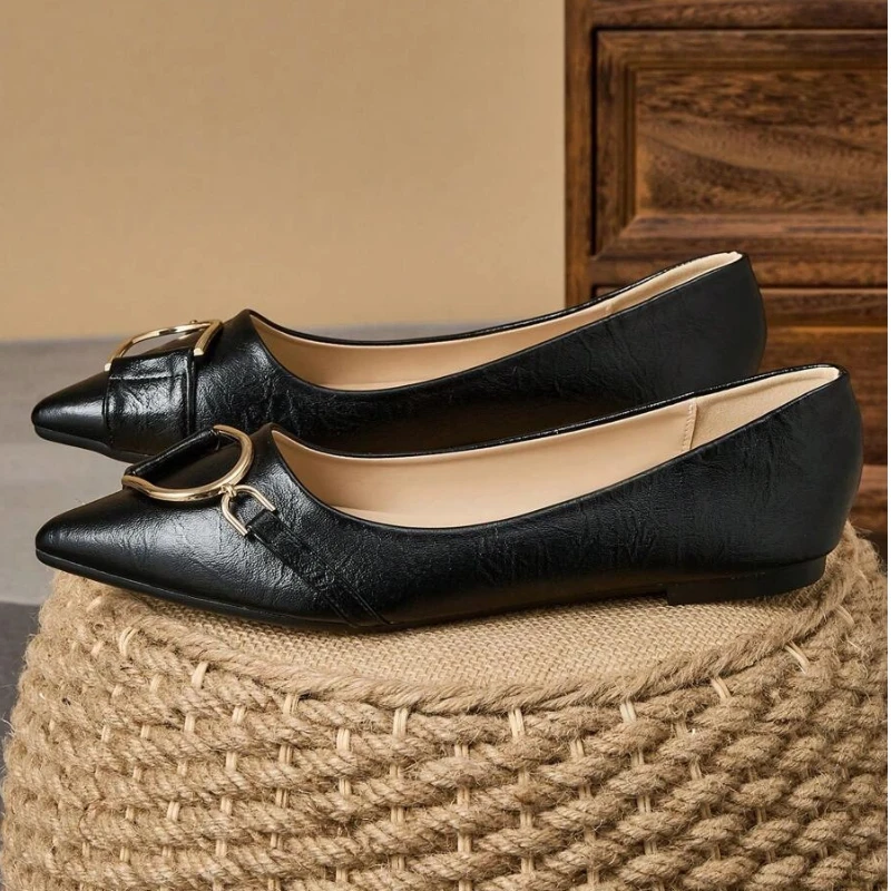 Elegant Women’s Black Pointed  - Women Formal Office Wear Shoes avaliação e preço