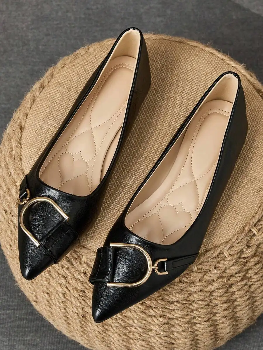 Elegant Women’s Black Pointed  - Women Formal Office Wear Shoes avaliação e preço