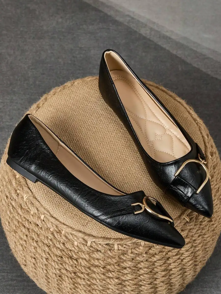 Elegant Women’s Black Pointed  - Women Formal Office Wear Shoes avaliação e preço