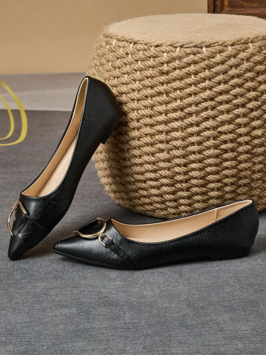 Elegant Women’s Black Pointed  - Women Formal Office Wear Shoes avaliação e preço