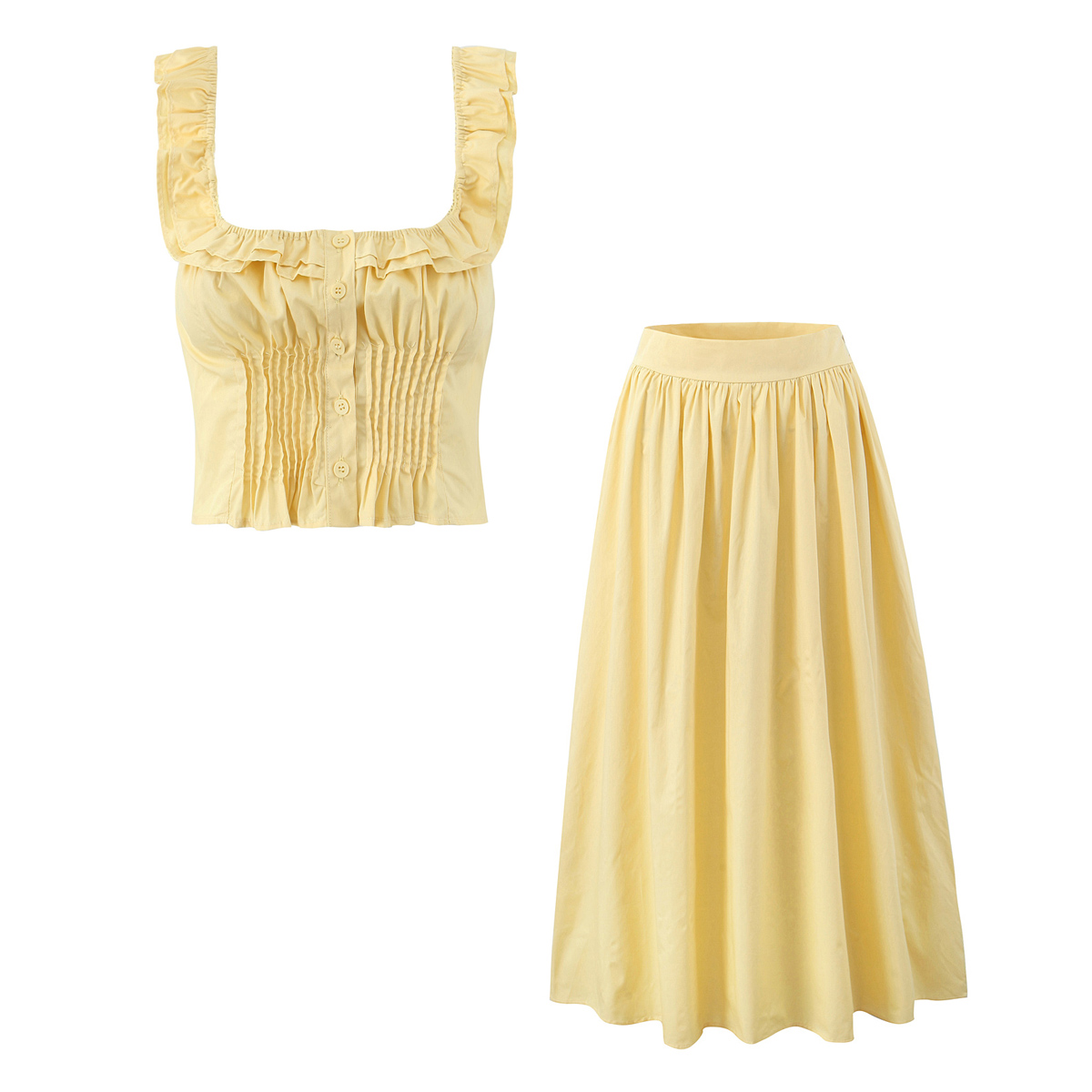 2025 Women Wood ears Ruffles S - Pencil Skirt Midi avaliação e preço