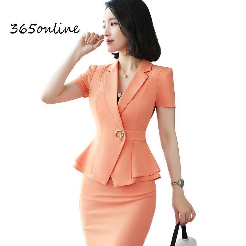 Formal Uniform Styles Blazers  - Women Formal Office Wear Tops avaliação e preço
