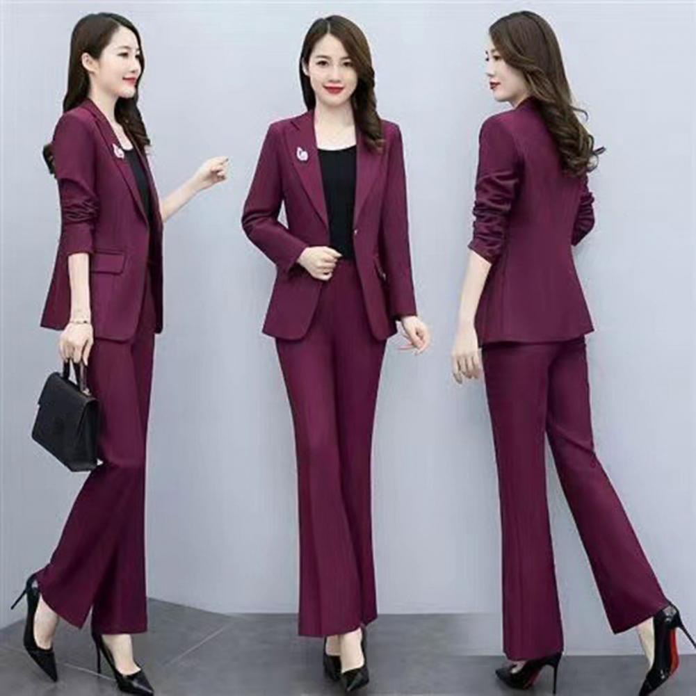 2 Pcs/Set Lady Formal Coat Pan - Women'S Formal Wear With Pants avaliação e preço